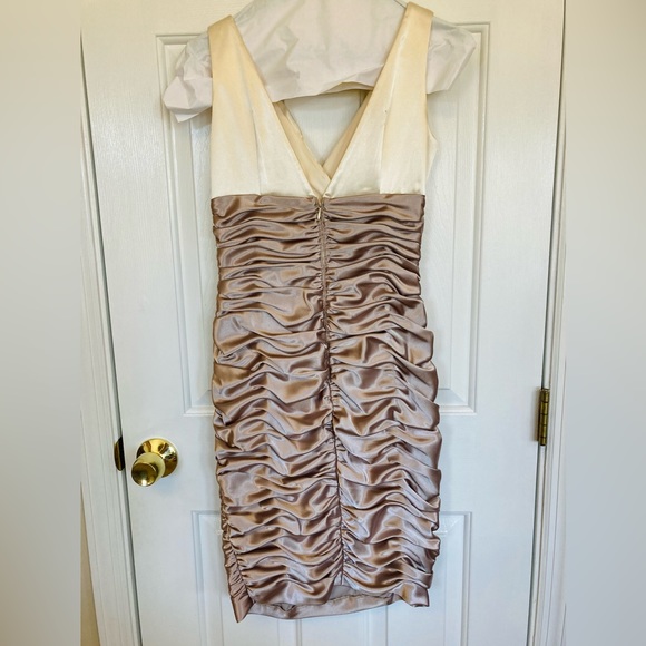 David’s Bridal champagne and ivory cocktail dress, size 4 - Picture 3 of 3